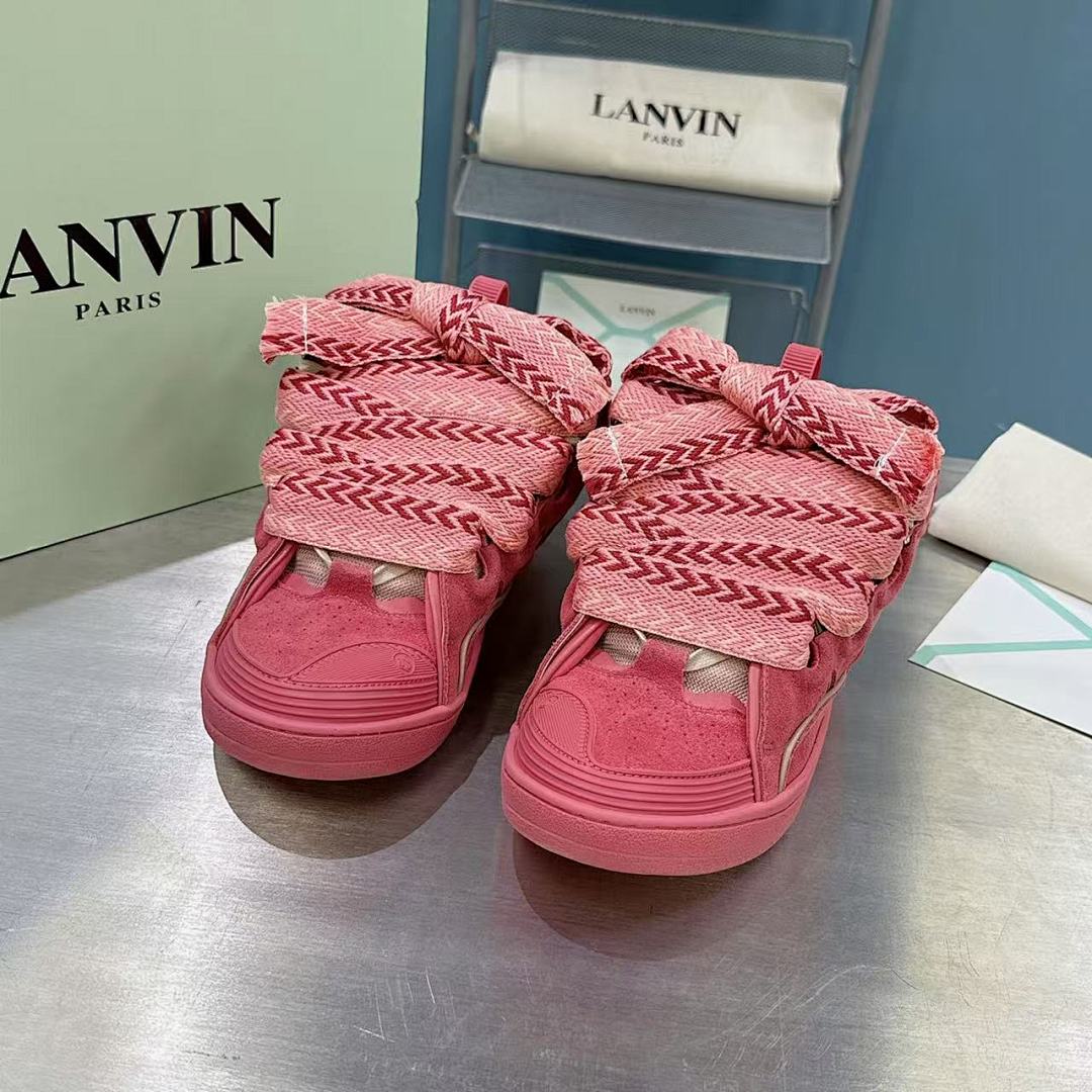 Lanvin FoShan Batch Lanvin Leather Curb Sneakers Three Generations - Image 7