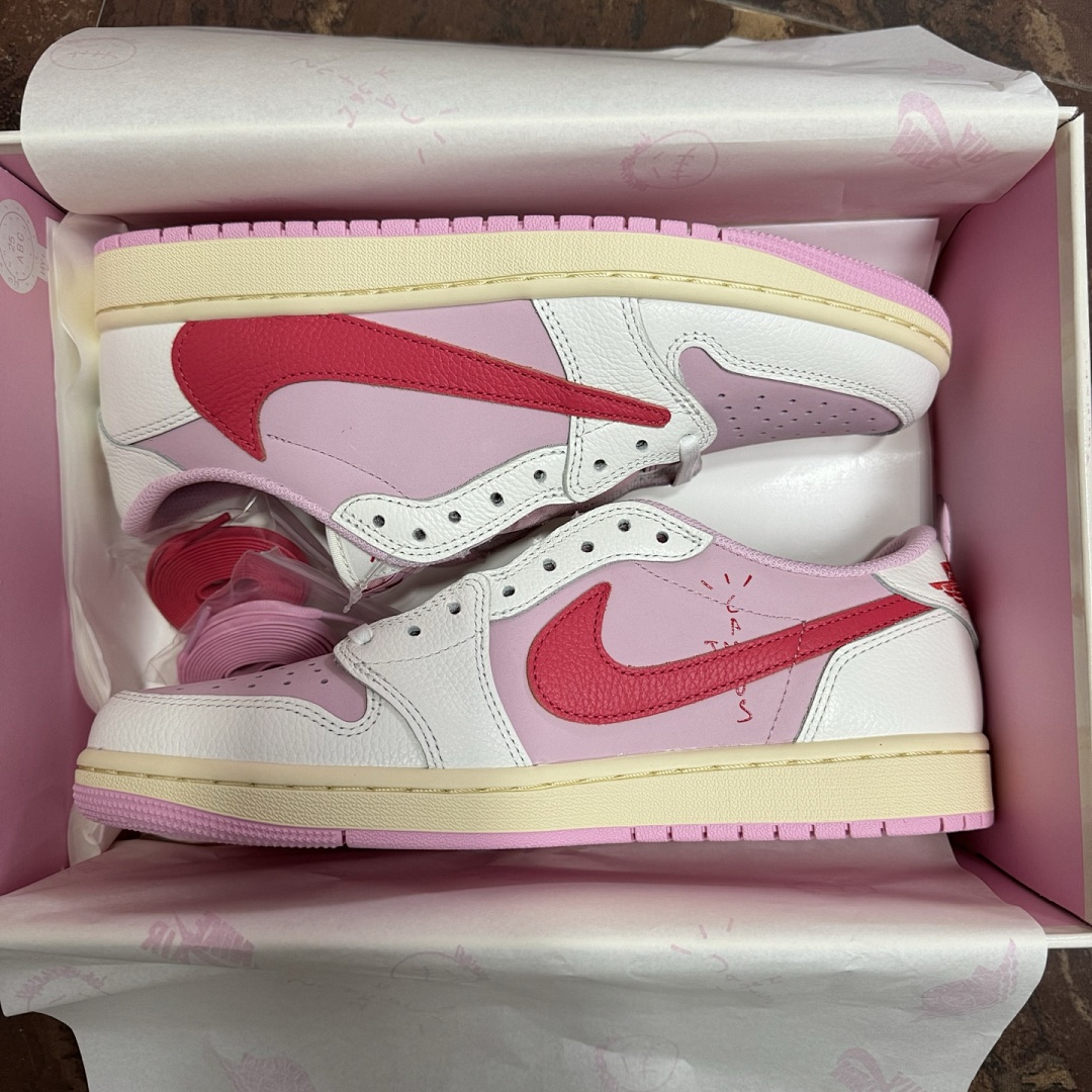 Nike Jordan 1 Retro Low OG SP Travis Scott Shy (Pink) - Image 2