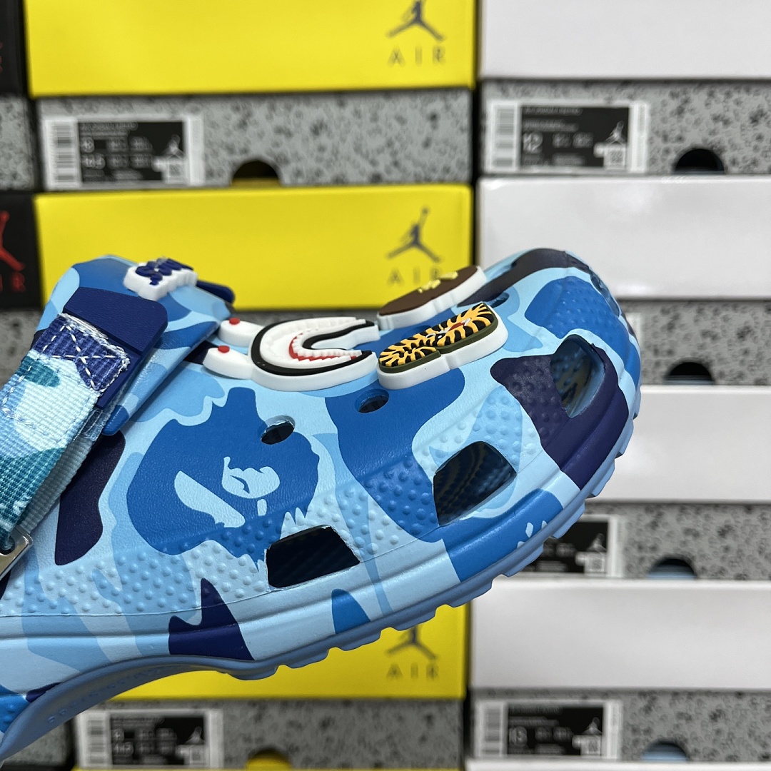 Crocs Classic Clog A Bathing Ape ABC Camo Blue Print - Image 4