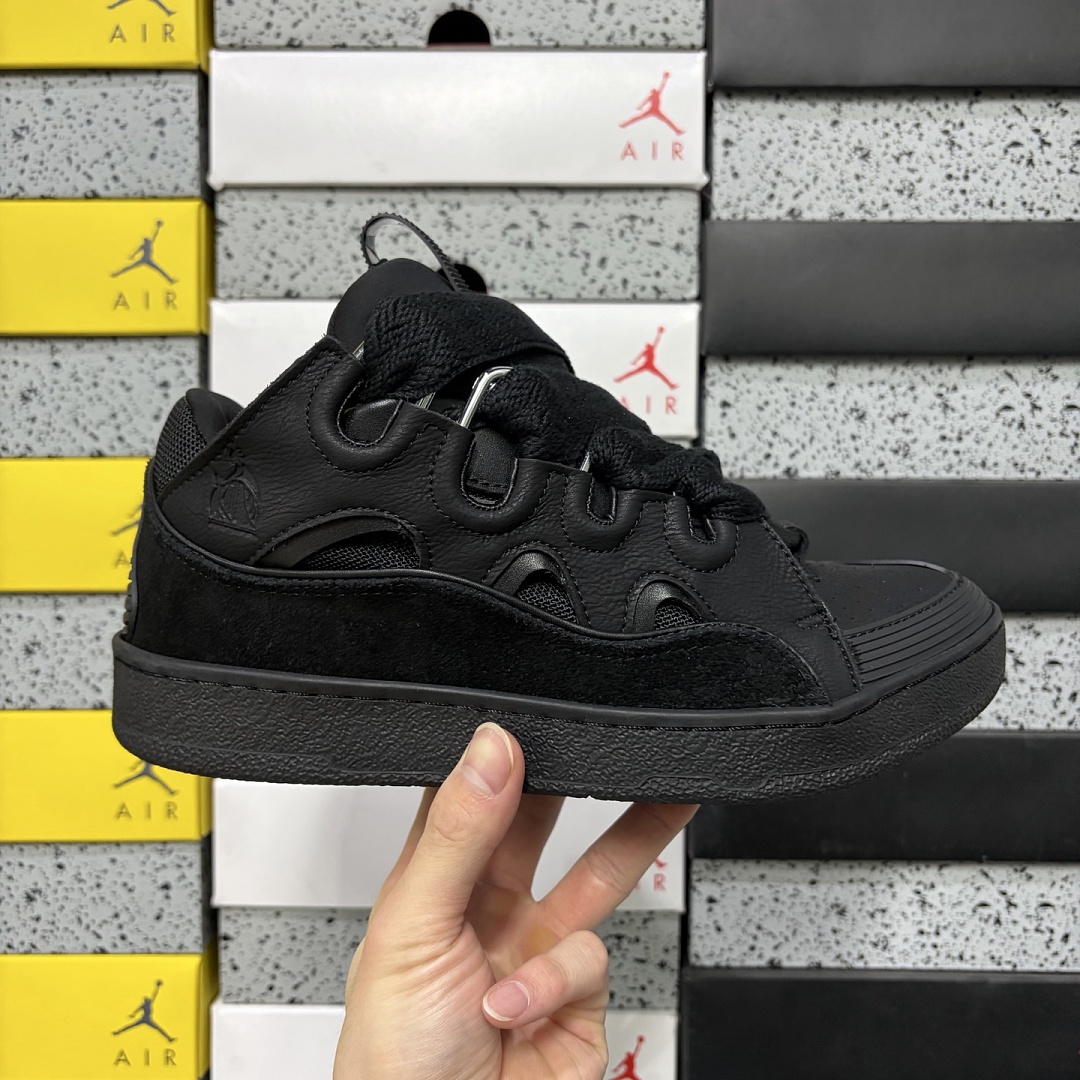 Lanvin Leather Curb Triple Black Full Suede DRAG‑P25 - Image 4
