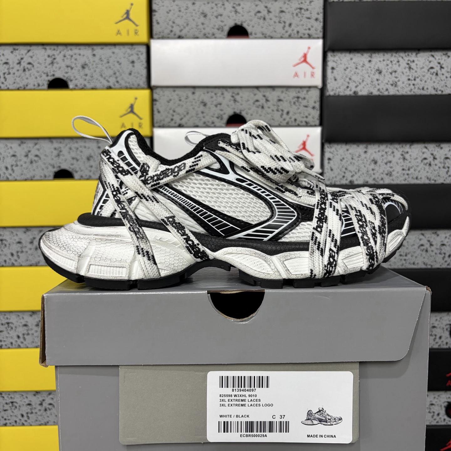 Balenciaga 3XL Extreme Laces (White Black) - Image 13