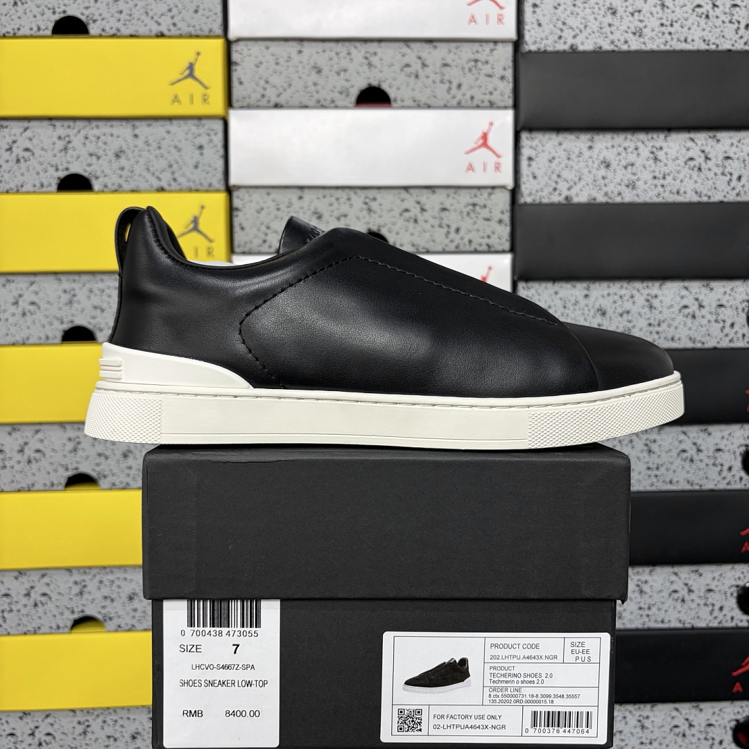 Zegna Deerskin Triple Stitch (White Black)