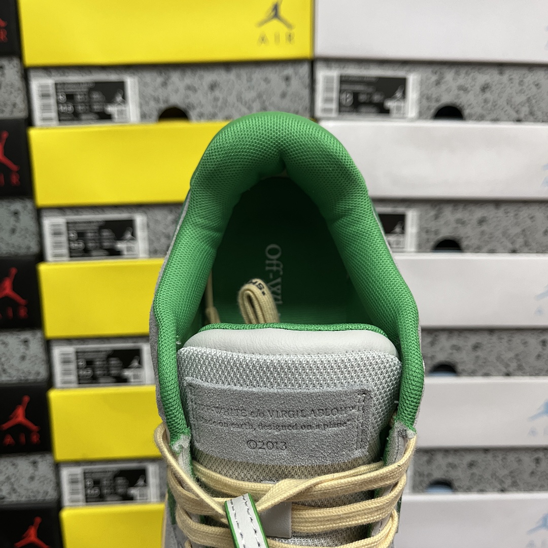 Off-White Out Of Office OOO Low Tops (Light Grey Green) - Image 4