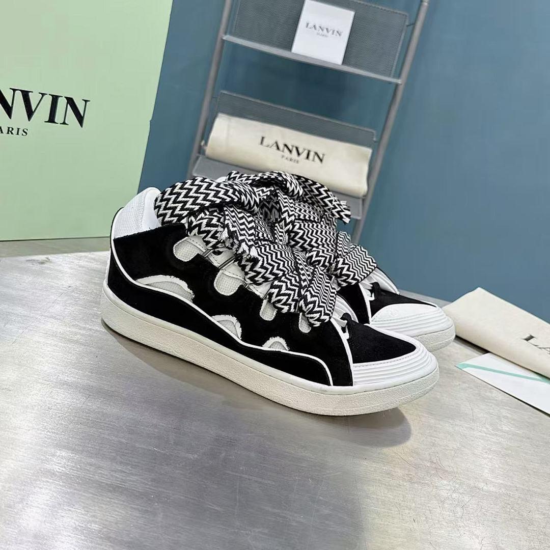 Lanvin FoShan Batch Lanvin Leather Curb Sneakers Three Generations - Image 9