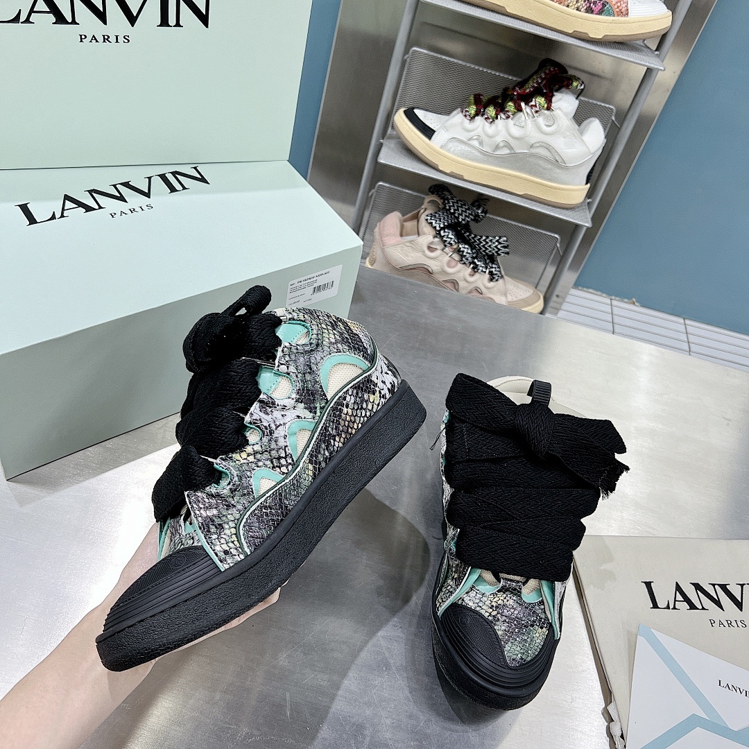 Lanvin FoShan Batch Lanvin Leather Curb Sneakers Three Generations - Image 78