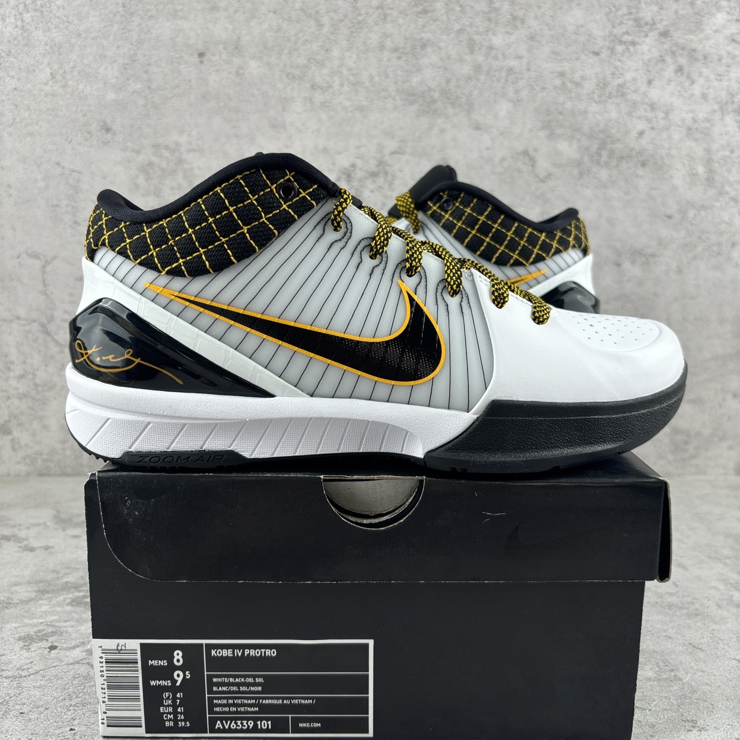 Nike Kobe 4 Protro White Black Del Sol ZK4 (Yellow) - Image 10