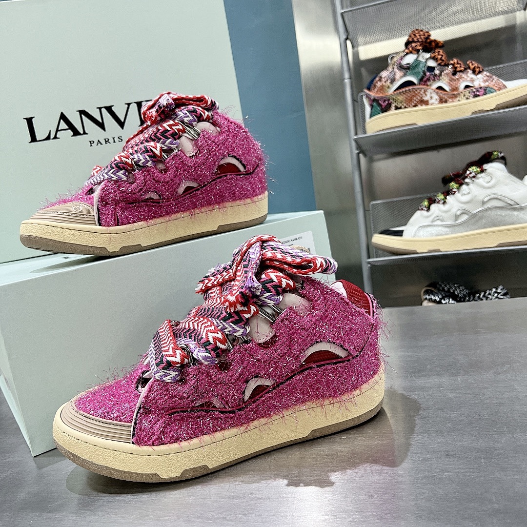 Lanvin FoShan Batch Lanvin Leather Curb Sneakers Three Generations - Image 41