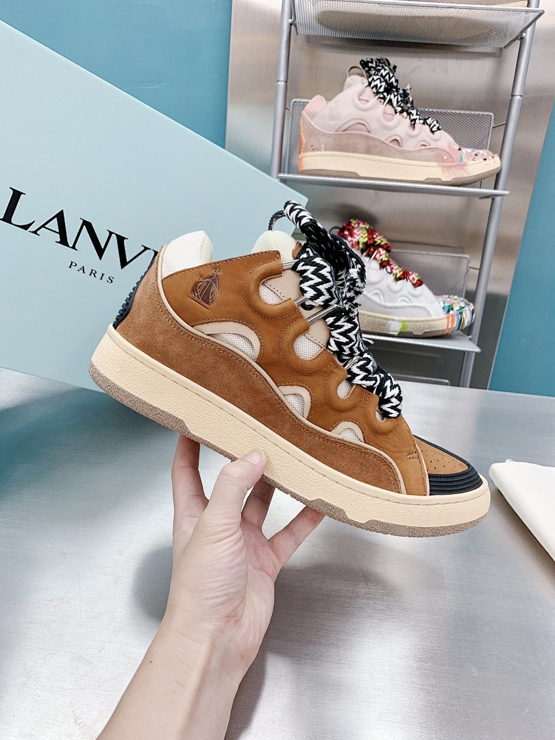 Lanvin FoShan Batch Lanvin Leather Curb Sneakers Three Generations - Image 31