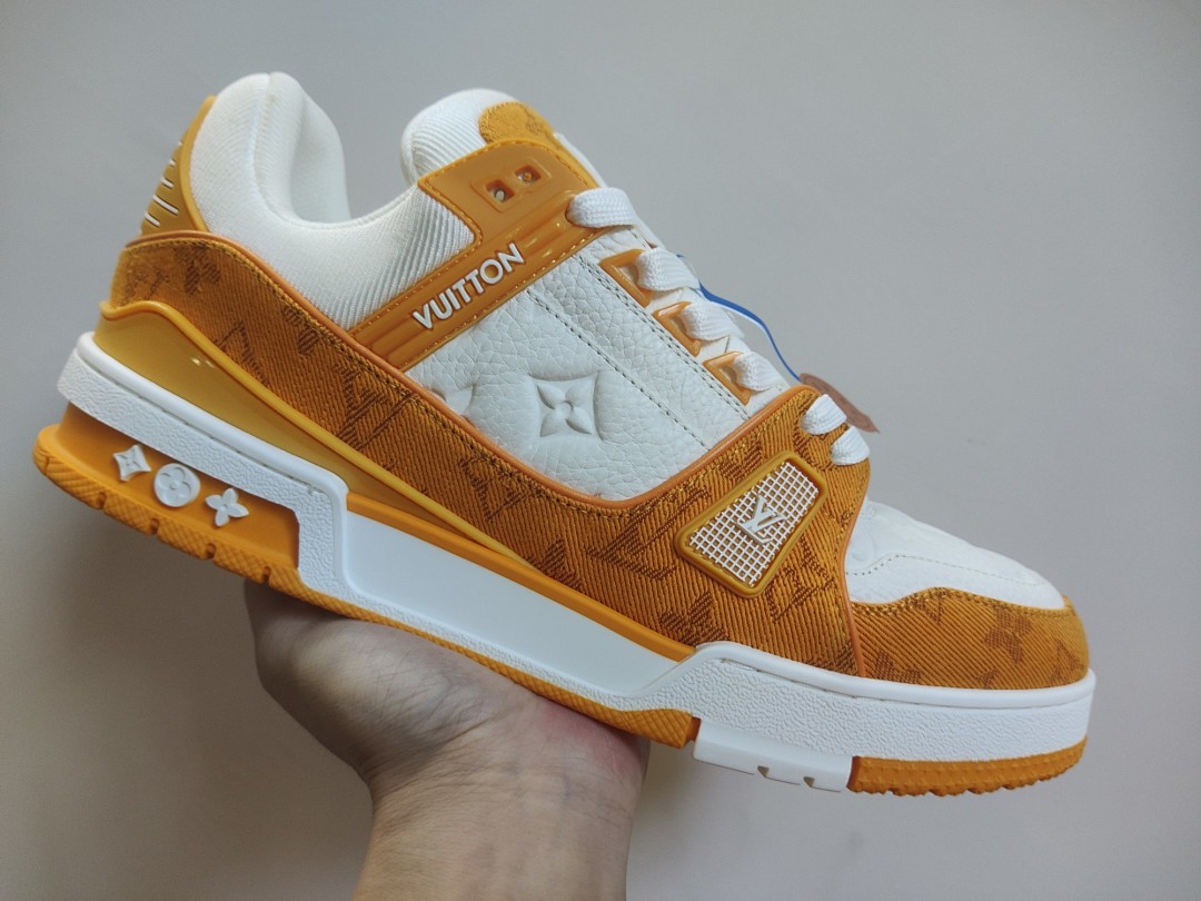 Louis Vuitton LV Trainer Yellow Monogram Denim (White) - Image 5