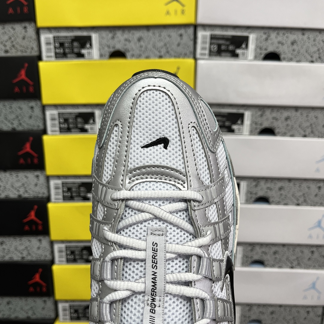 Nike P-6000 White Metallic Silver Flat Black CD6404-105 - Image 9