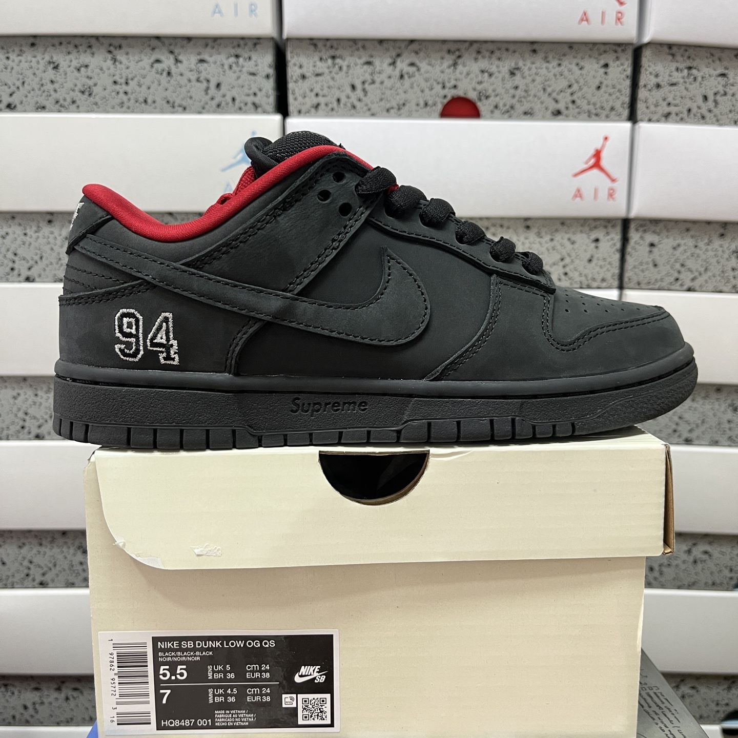 Nike SB Dunk Low Supreme Collab (Black 94) - Image 10