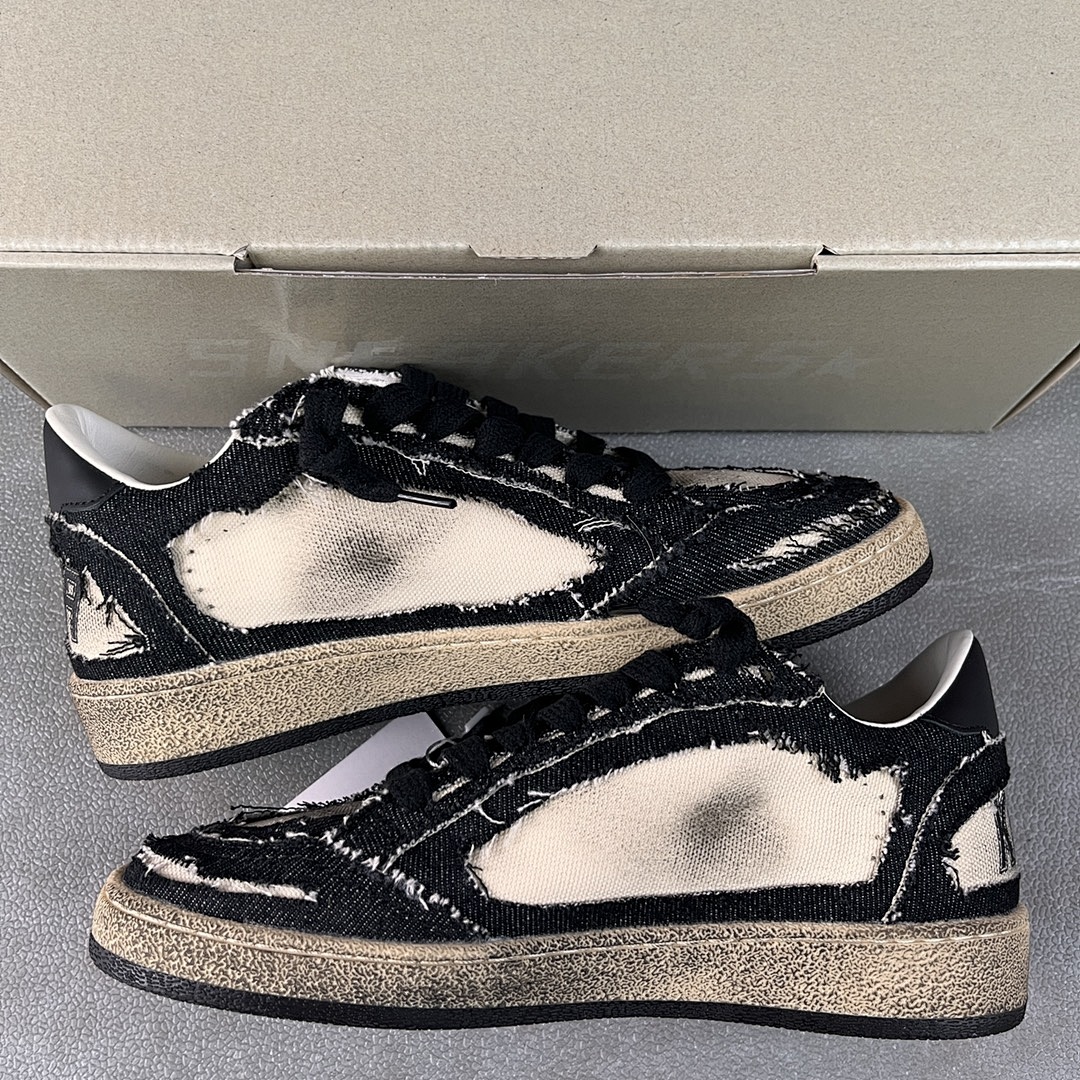 Golden Goose Deluxe Brand Off White Black Canvas Star - Image 2