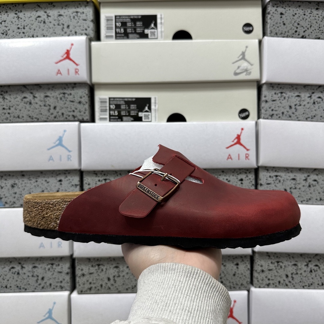 Birkenstock Birken Boston Soft Footbed Wine Red Leather - Image 9