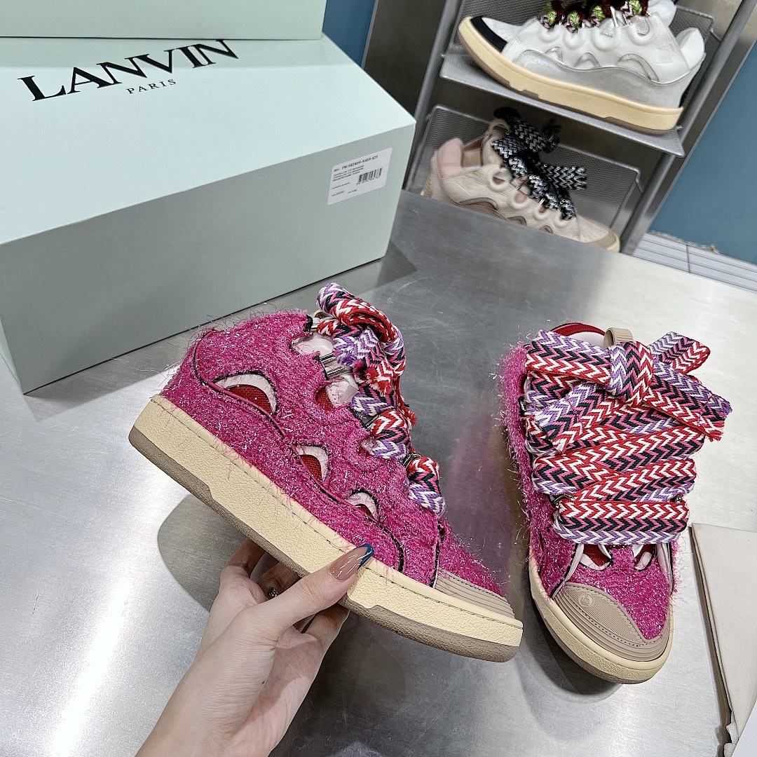 Lanvin FoShan Batch Lanvin Leather Curb Sneakers Three Generations - Image 40