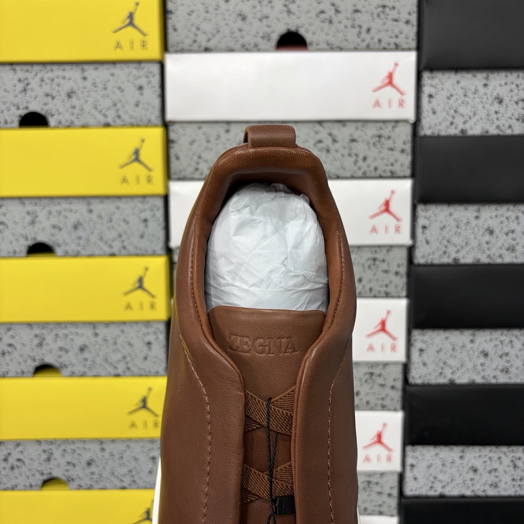 Zegna Deerskin Triple Stitch (White Brown) - Image 8