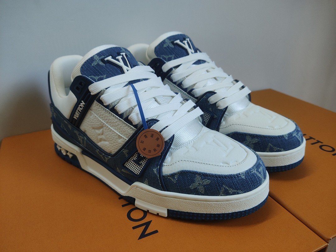 Louis Vuitton LV Trainer Monogram Denim (White Blue) - Image 3