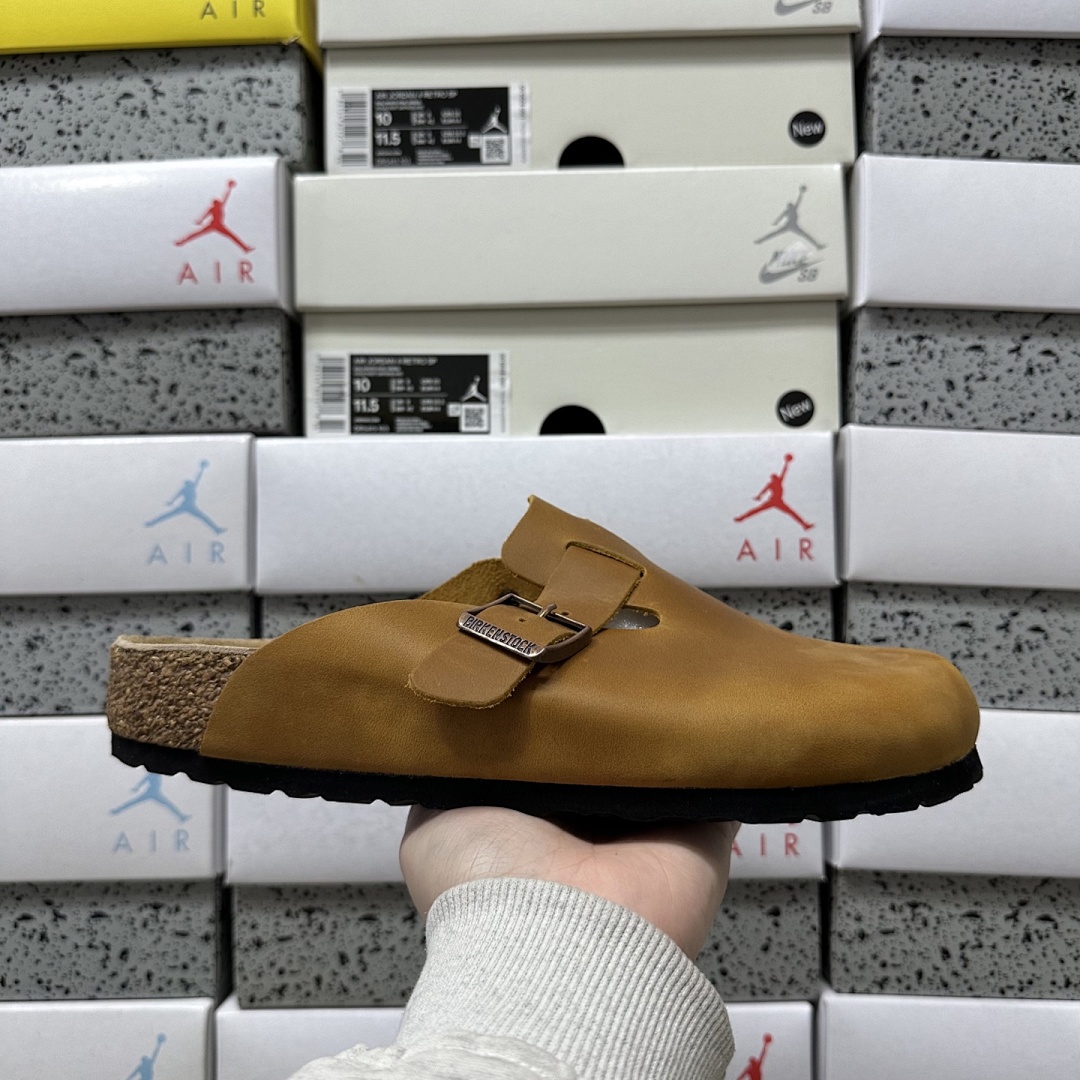 Birkenstock Birken Boston Soft Footbed Red Brown Leather - Image 7