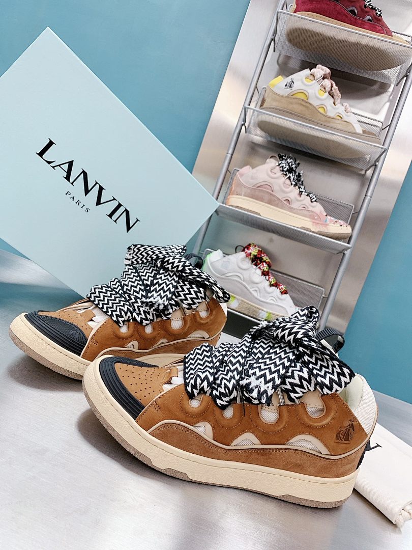 Lanvin FoShan Batch Lanvin Leather Curb Sneakers Three Generations - Image 35