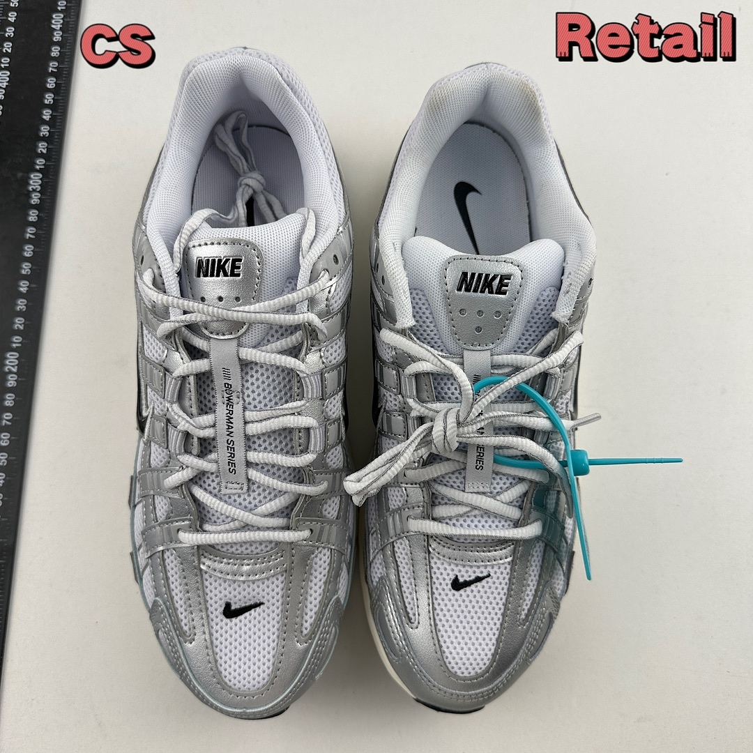 Nike P-6000 White Metallic Silver Flat Black CD6404-105 - Image 13