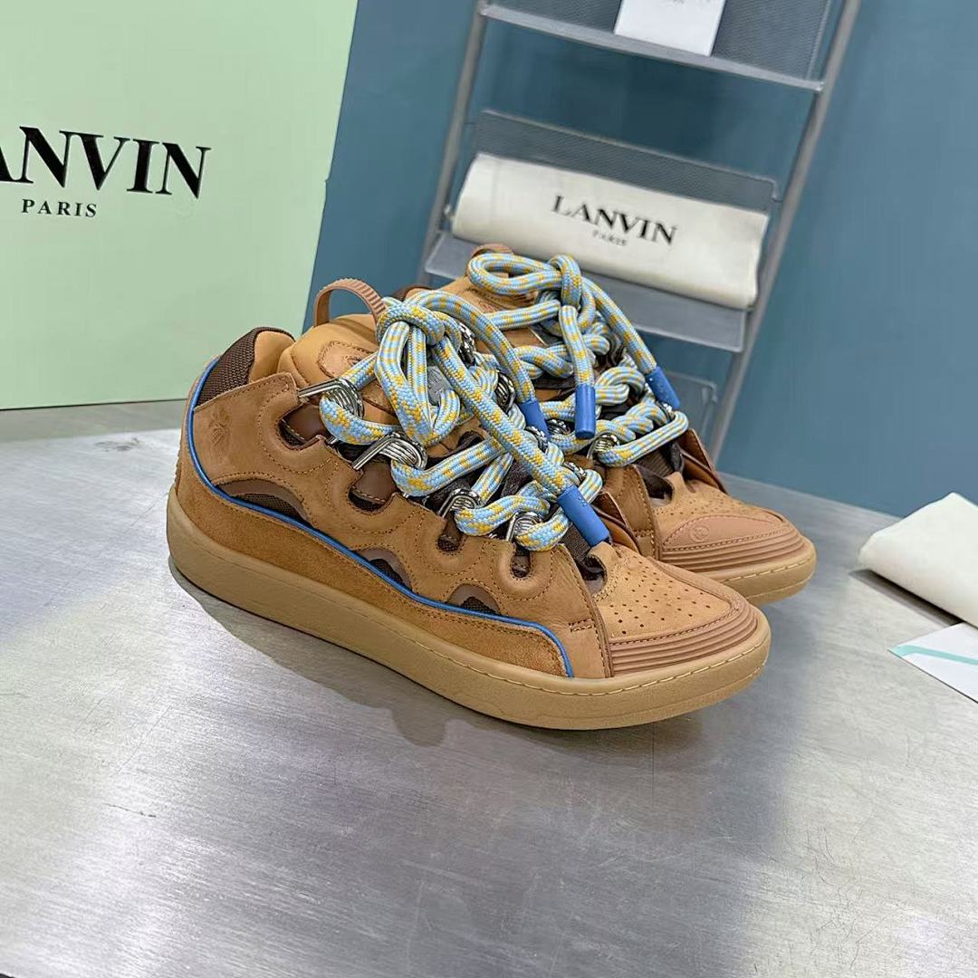 Lanvin FoShan Batch Lanvin Leather Curb Sneakers Three Generations - Image 2