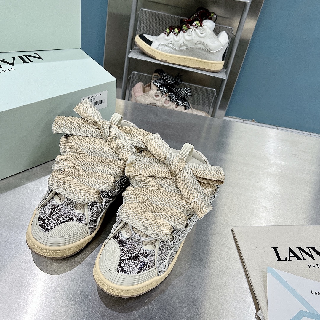 Lanvin FoShan Batch Lanvin Leather Curb Sneakers Three Generations - Image 89