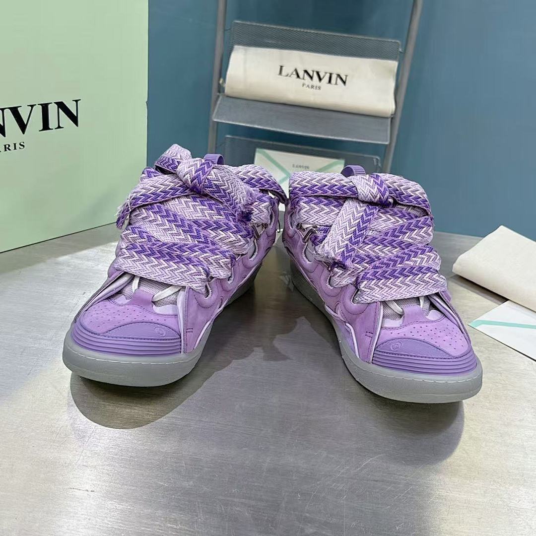 Lanvin FoShan Batch Lanvin Leather Curb Sneakers Three Generations - Image 6