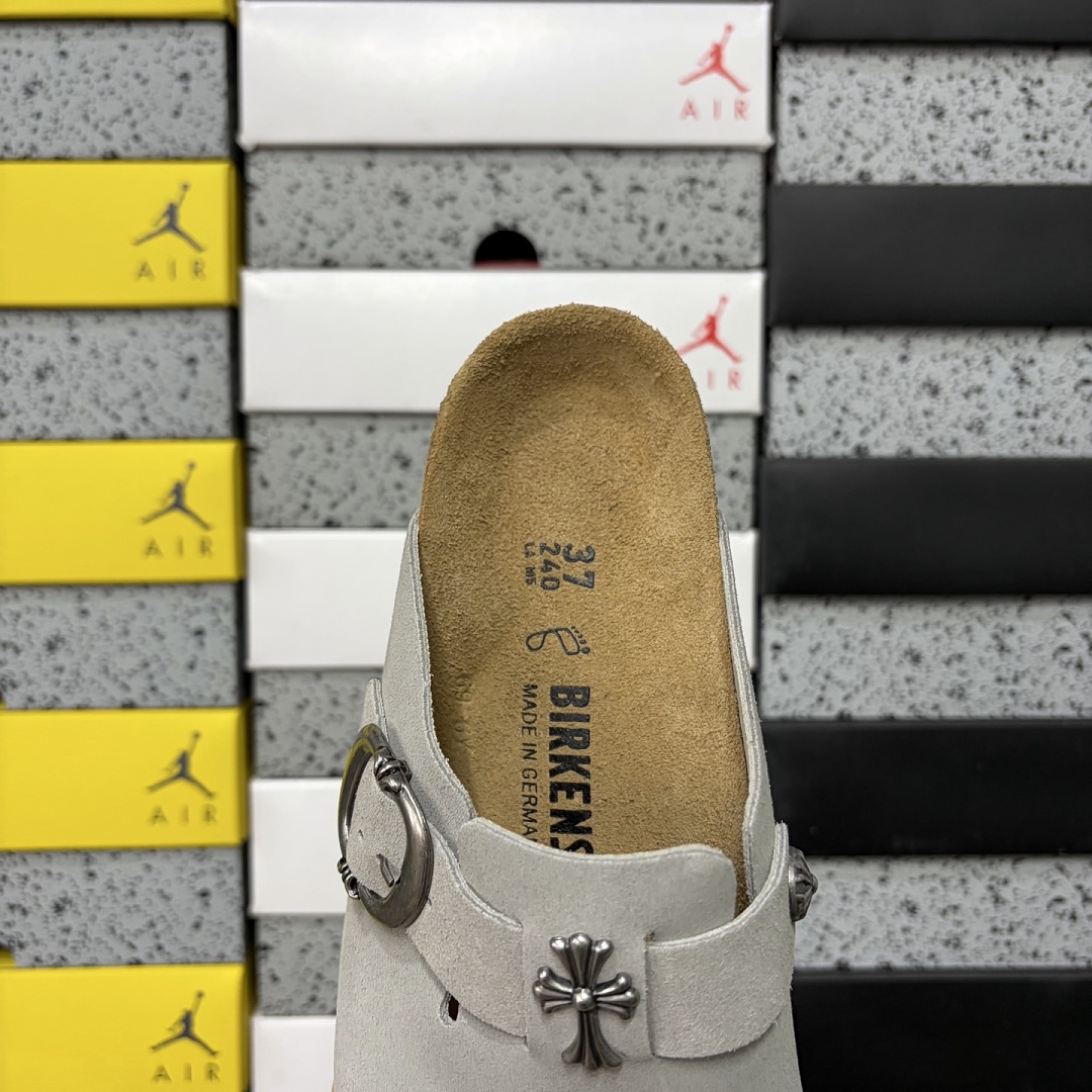 Birkenstock Birken Boston Soft Footbed Grey Metallic Buckle - Image 5
