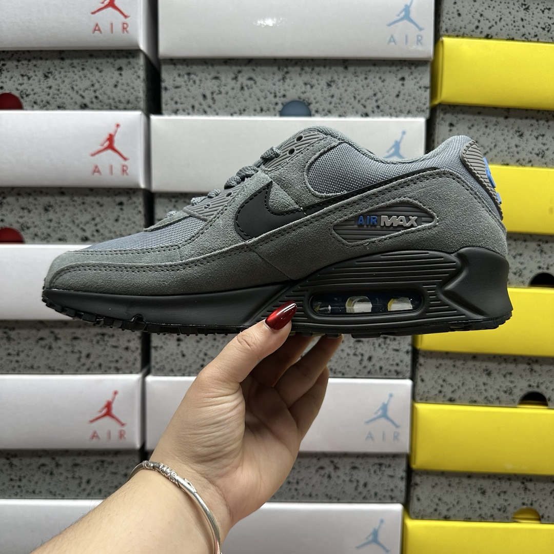 Nike Air Max 90 Smoke Grey Light Photo (Blue) - Image 9