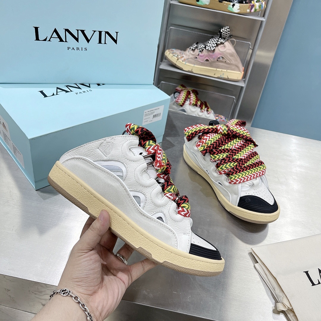 Lanvin FoShan Batch Lanvin Leather Curb Sneakers Three Generations - Image 13
