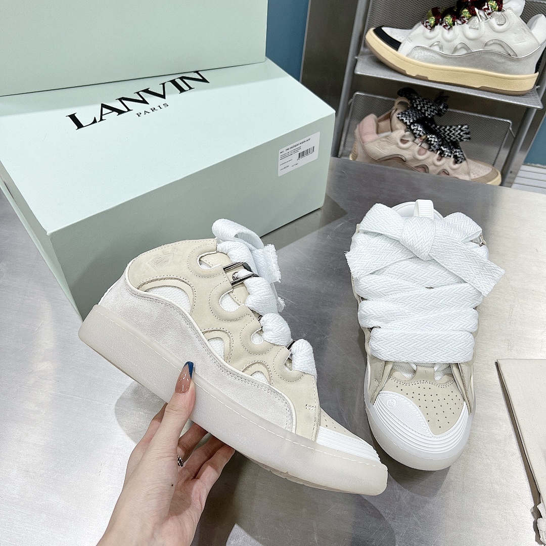 Lanvin FoShan Batch Lanvin Leather Curb Sneakers Three Generations - Image 121