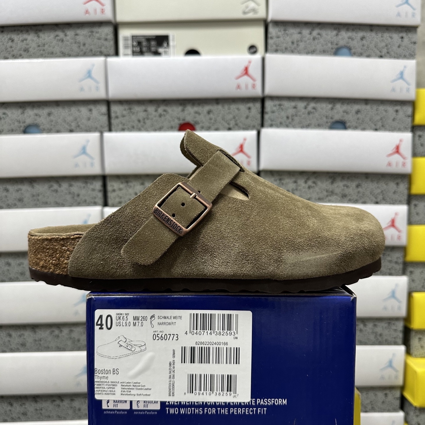 Birkenstock Birken Boston Soft Footbed Grey Green Suede (Thick Leather) - Image 10