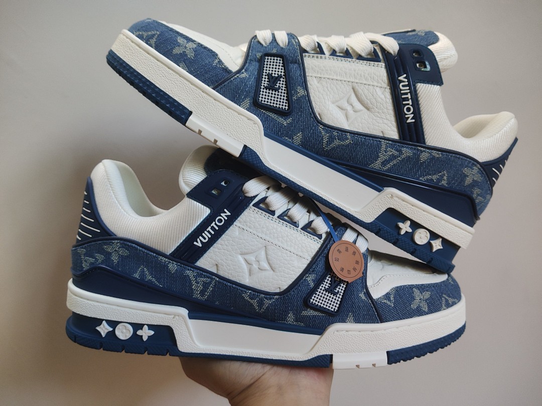 Louis Vuitton LV Trainer Monogram Denim (White Blue) - Image 5