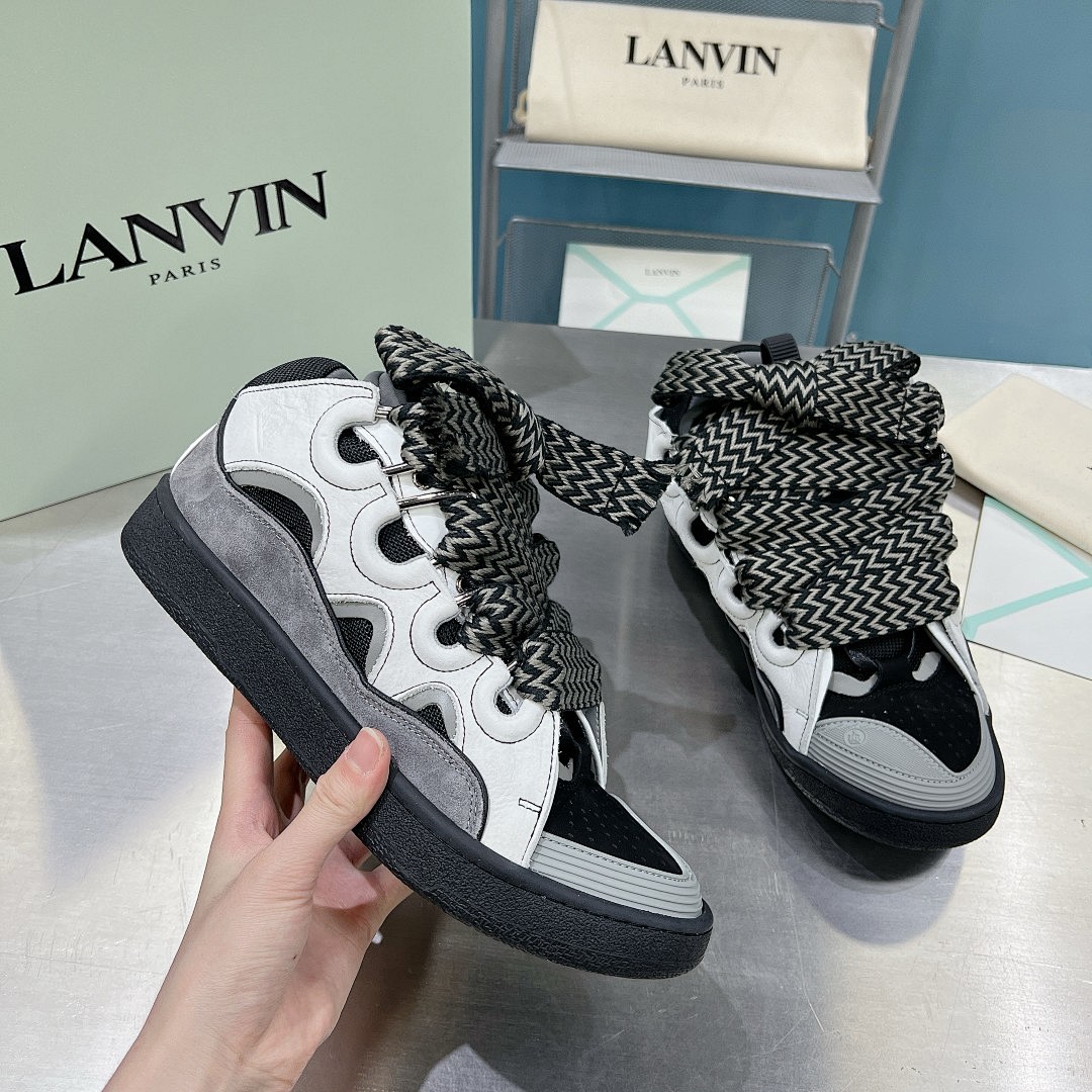 Lanvin FoShan Batch Lanvin Leather Curb Sneakers Three Generations - Image 4