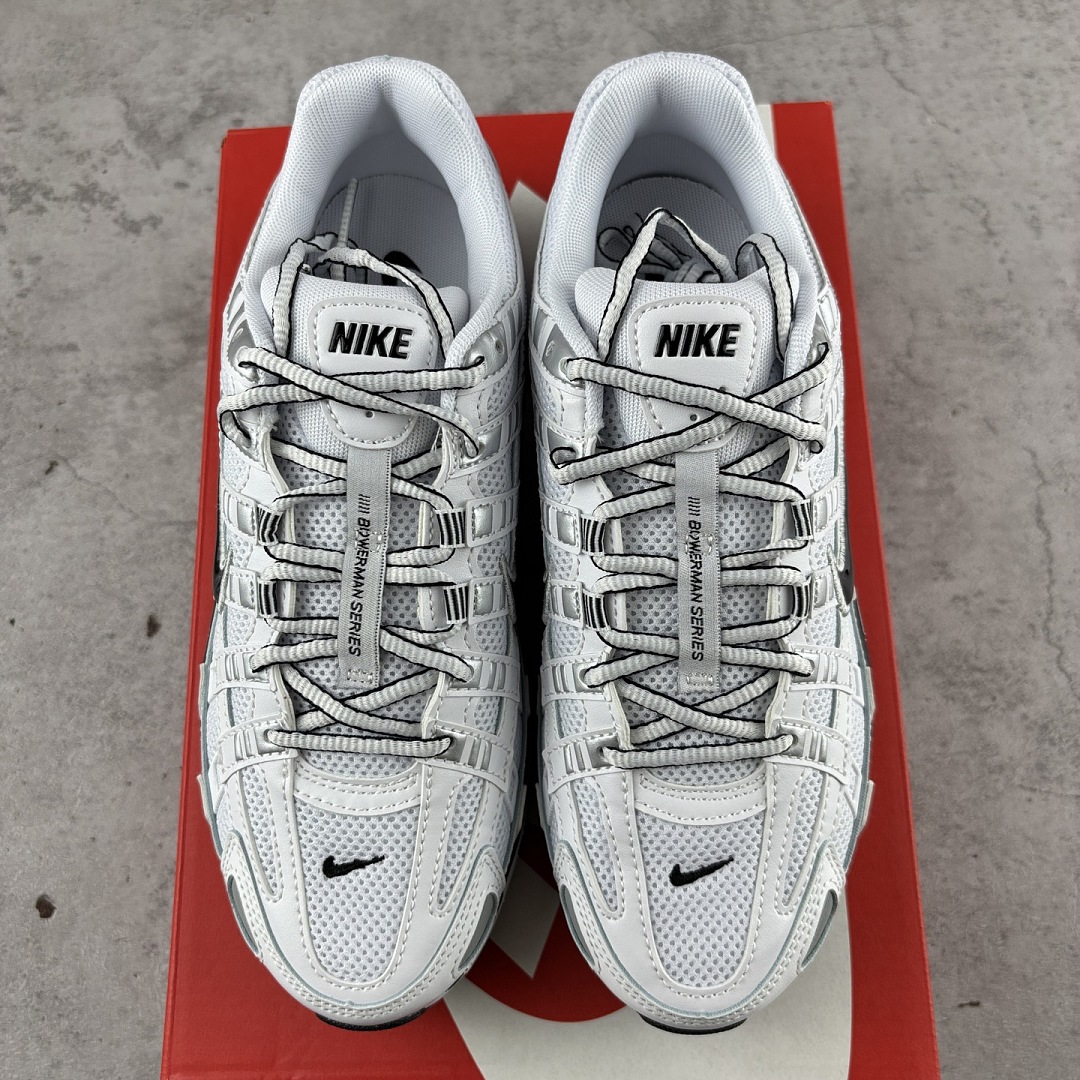 Nike P-6000 White Metallic Silver Black CD6404-107 - Image 5