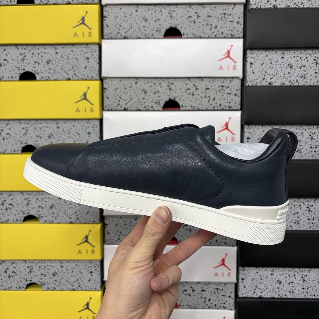 Zegna Deerskin Triple Stitch (Navy) - Image 9