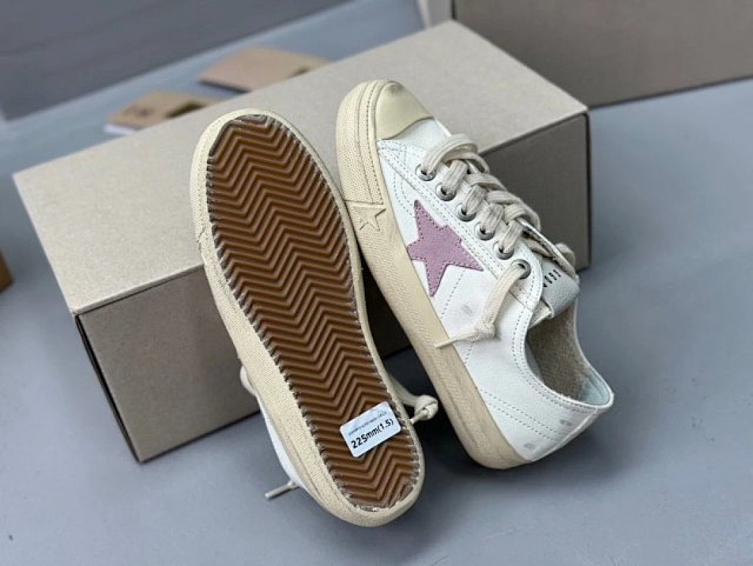 Golden Goose Deluxe Brand White Leather Pink Star - Image 7