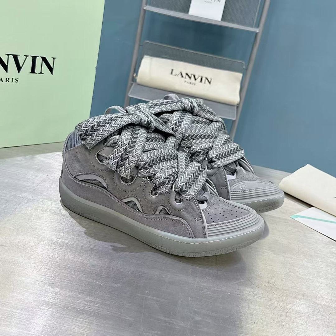 Lanvin FoShan Batch Lanvin Leather Curb Sneakers Three Generations - Image 3