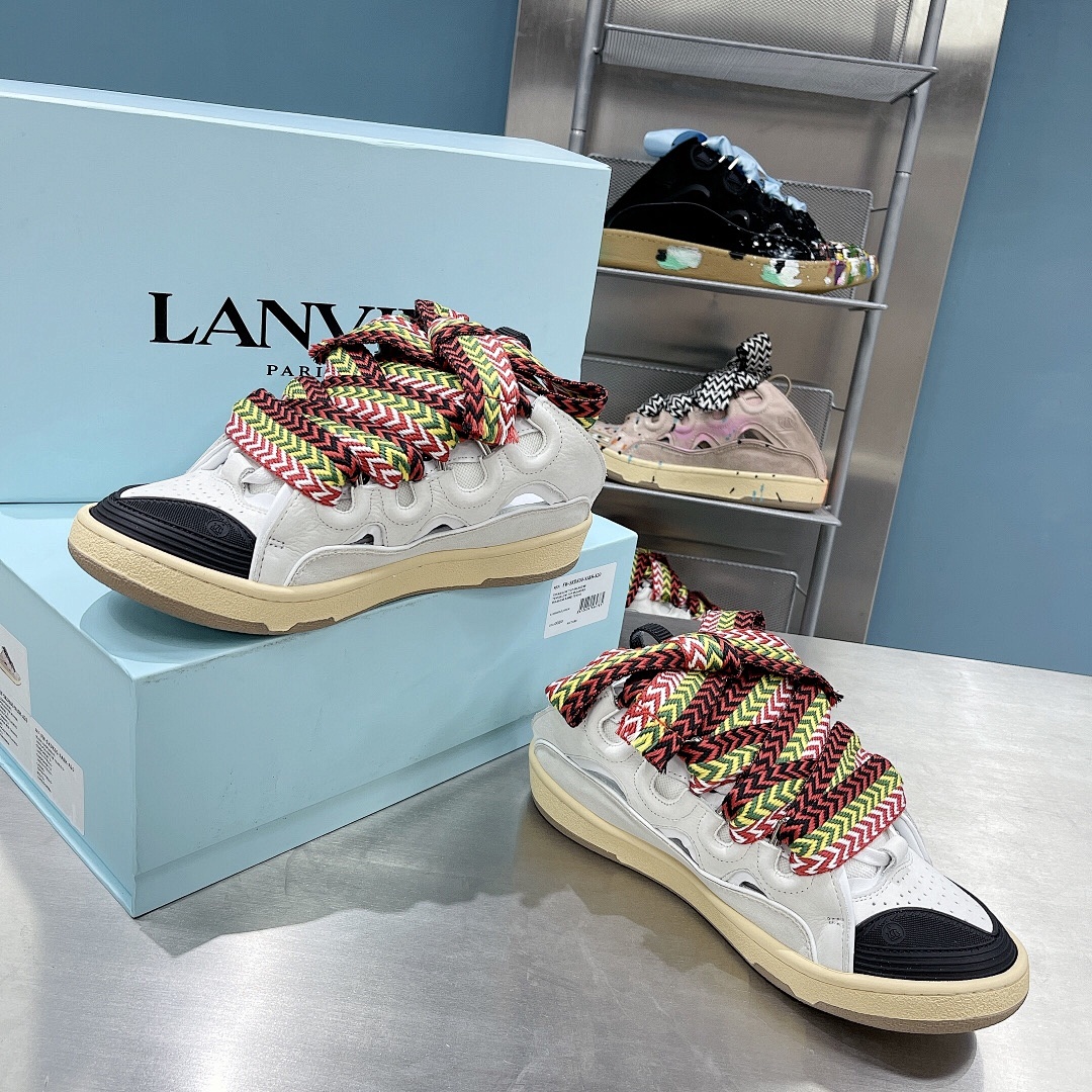 Lanvin FoShan Batch Lanvin Leather Curb Sneakers Three Generations - Image 14