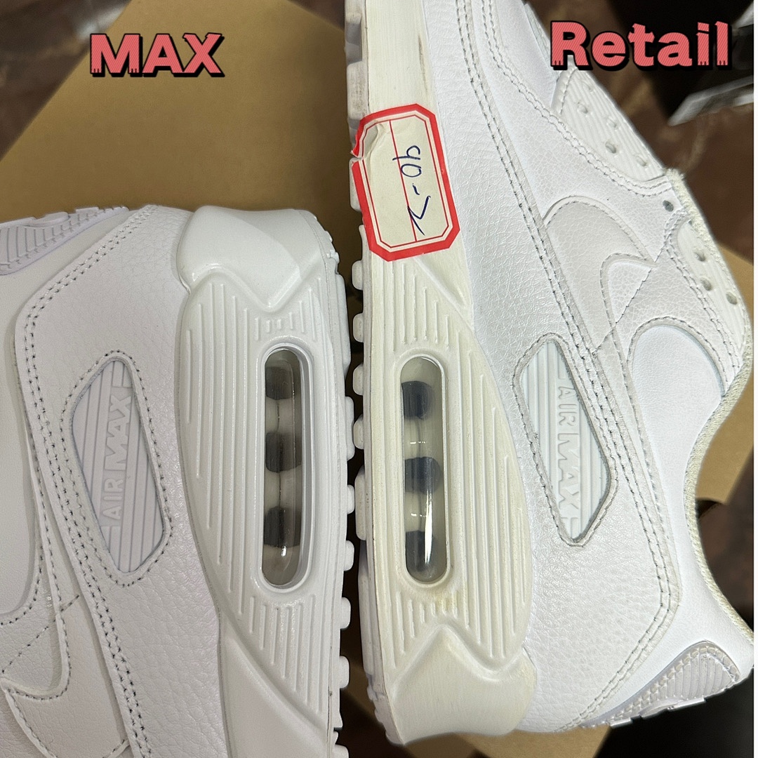 Nike Air Max 90 Leather Triple White CZ5594-100 - Image 2