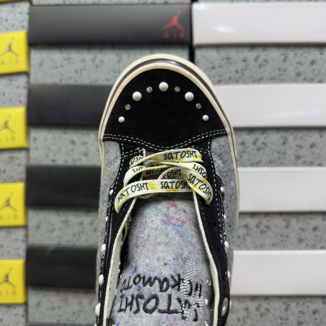 Vans 【GOD BatcOld Skool 36 Satoshi Nakamoto Pearlized Speckled Moving Blanket Grey VN000DC0FNG Black Velvet - Image 3