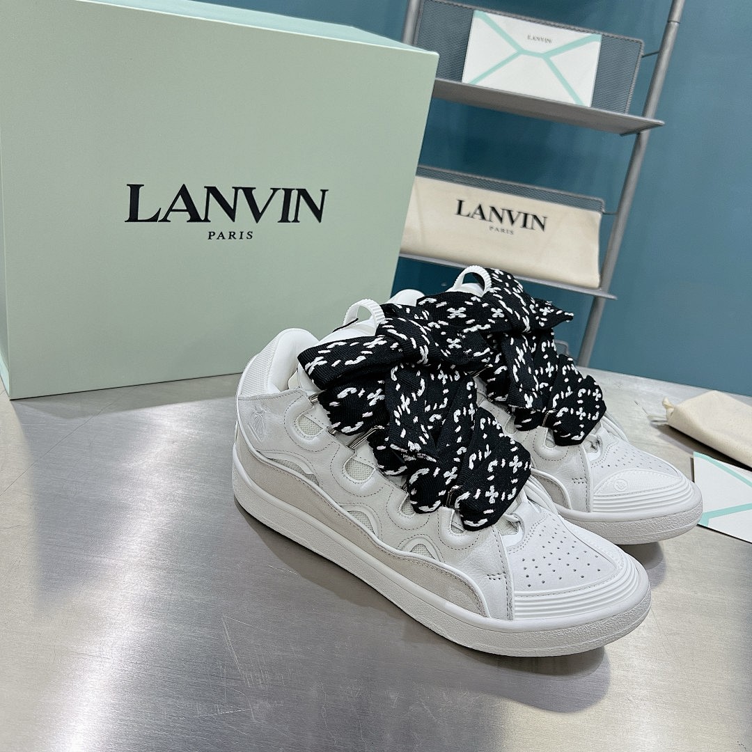 Lanvin FoShan Batch Lanvin Leather Curb Sneakers Three Generations - Image 6