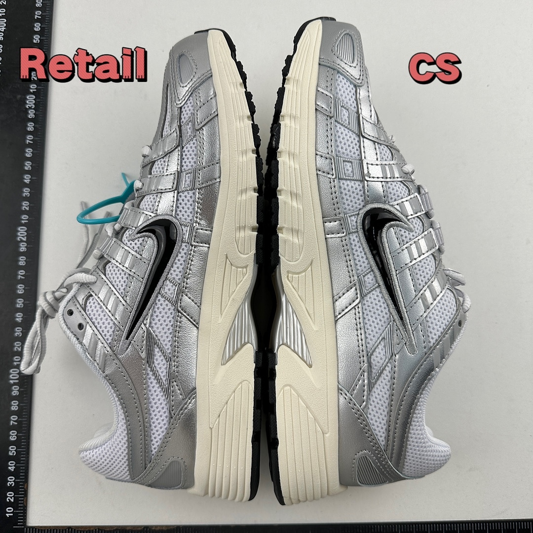 Nike P-6000 White Metallic Silver Flat Black CD6404-105 - Image 15
