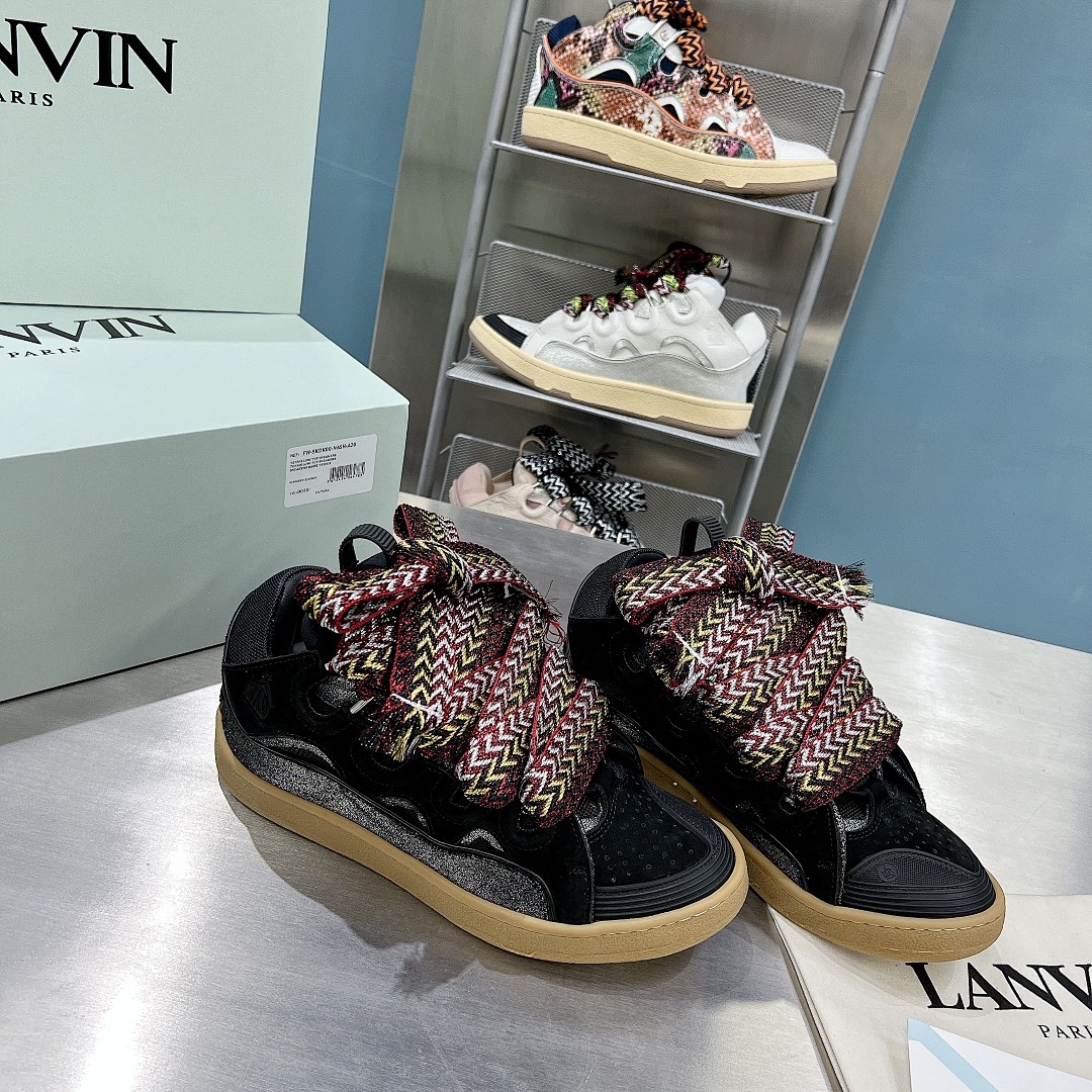 Lanvin FoShan Batch Lanvin Leather Curb Sneakers Three Generations - Image 115