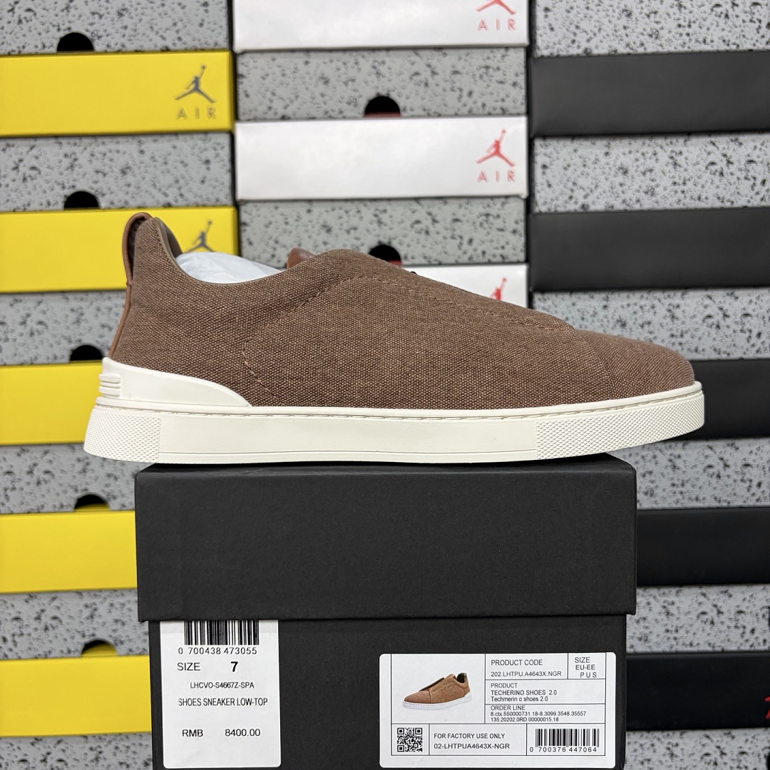 Zegna Deerskin Triple Stitch (White Brown)