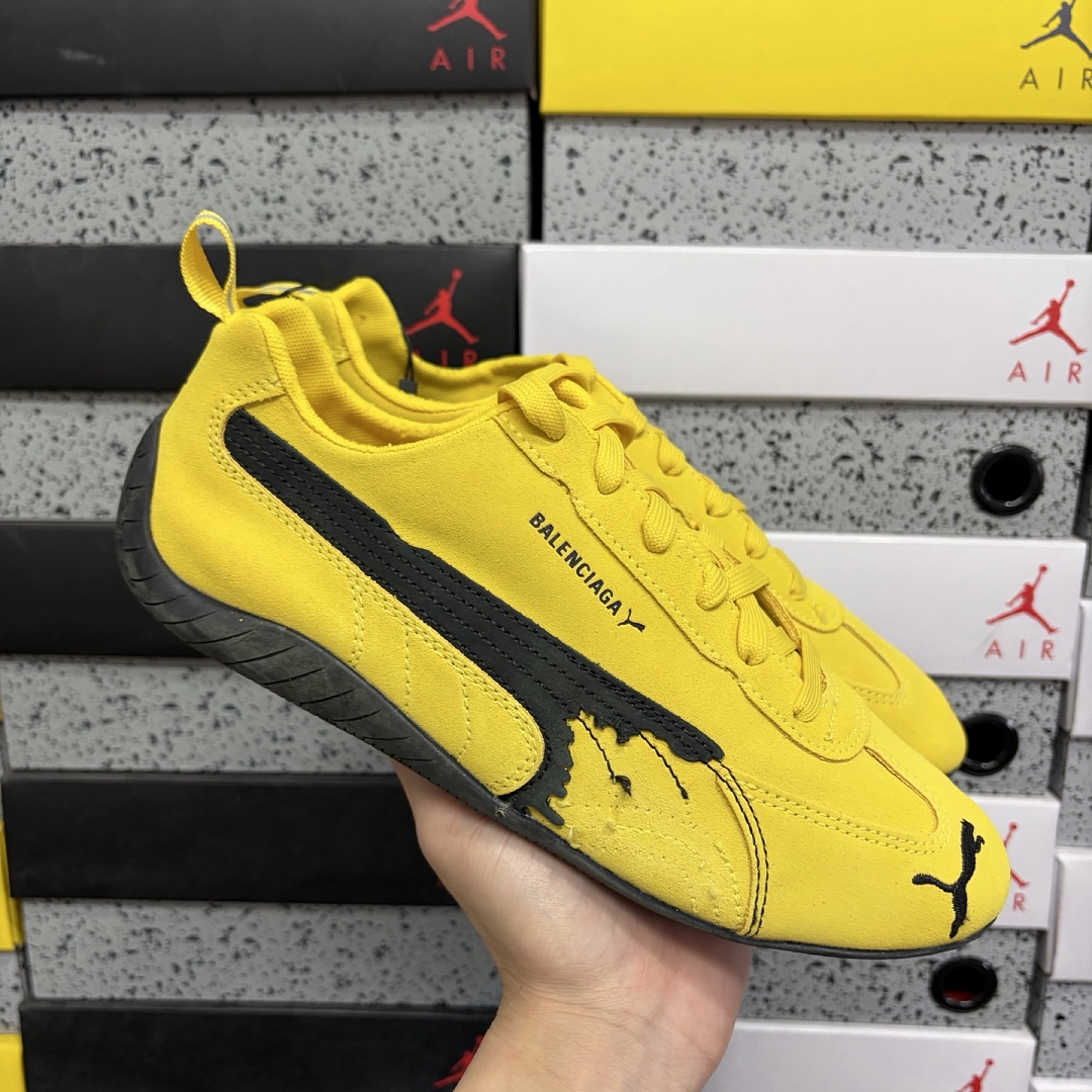 Balenciaga Speedcat Suede (Distressed Yellow Black) - Image 6