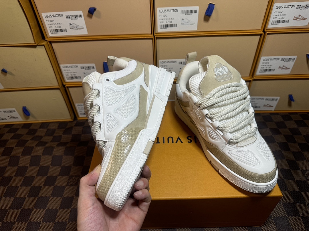 Louis Vuitton LV Skate White Brown Sneakers - Image 5