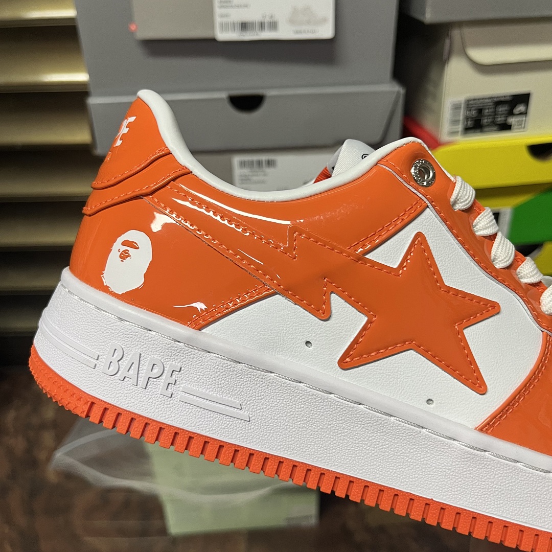 Bape A Bathing Ape Bape Sta Low Orange White 8 - Image 7