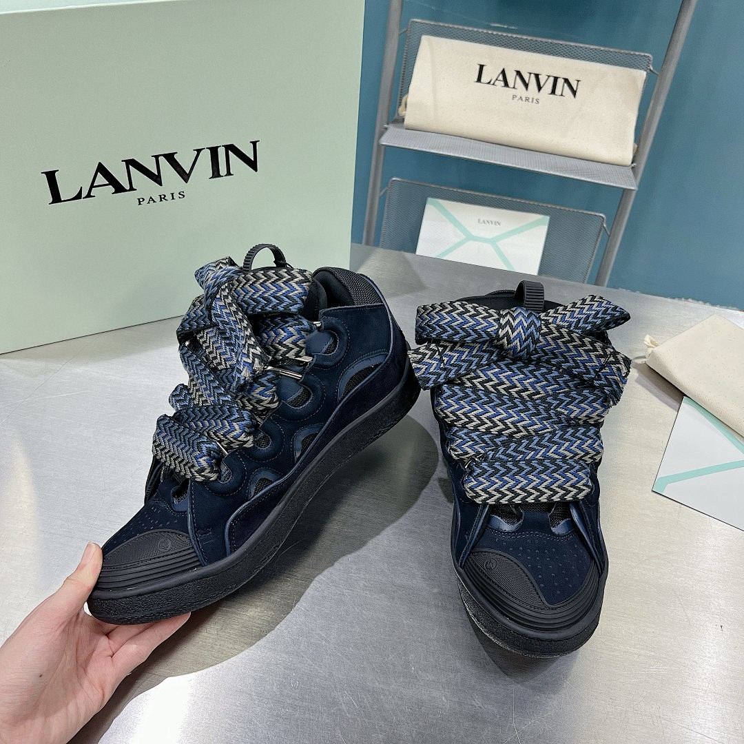Lanvin FoShan Batch Lanvin Leather Curb Sneakers Three Generations - Image 2
