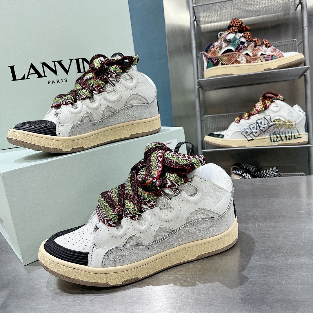 Lanvin FoShan Batch Lanvin Leather Curb Sneakers Three Generations - Image 104