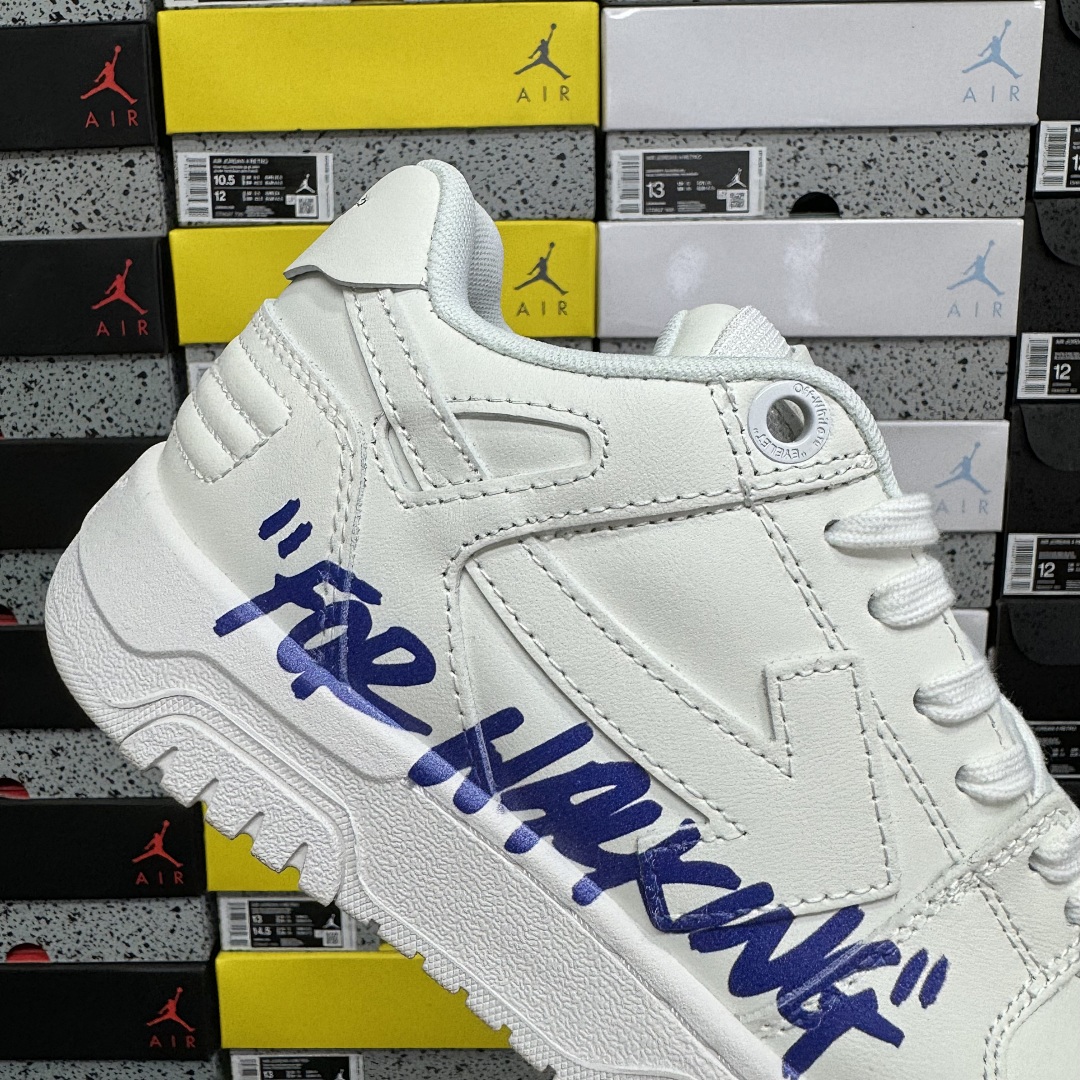 Off-White Out Of Office OOO "For Walking" Low Tops (White Blue) - Image 9